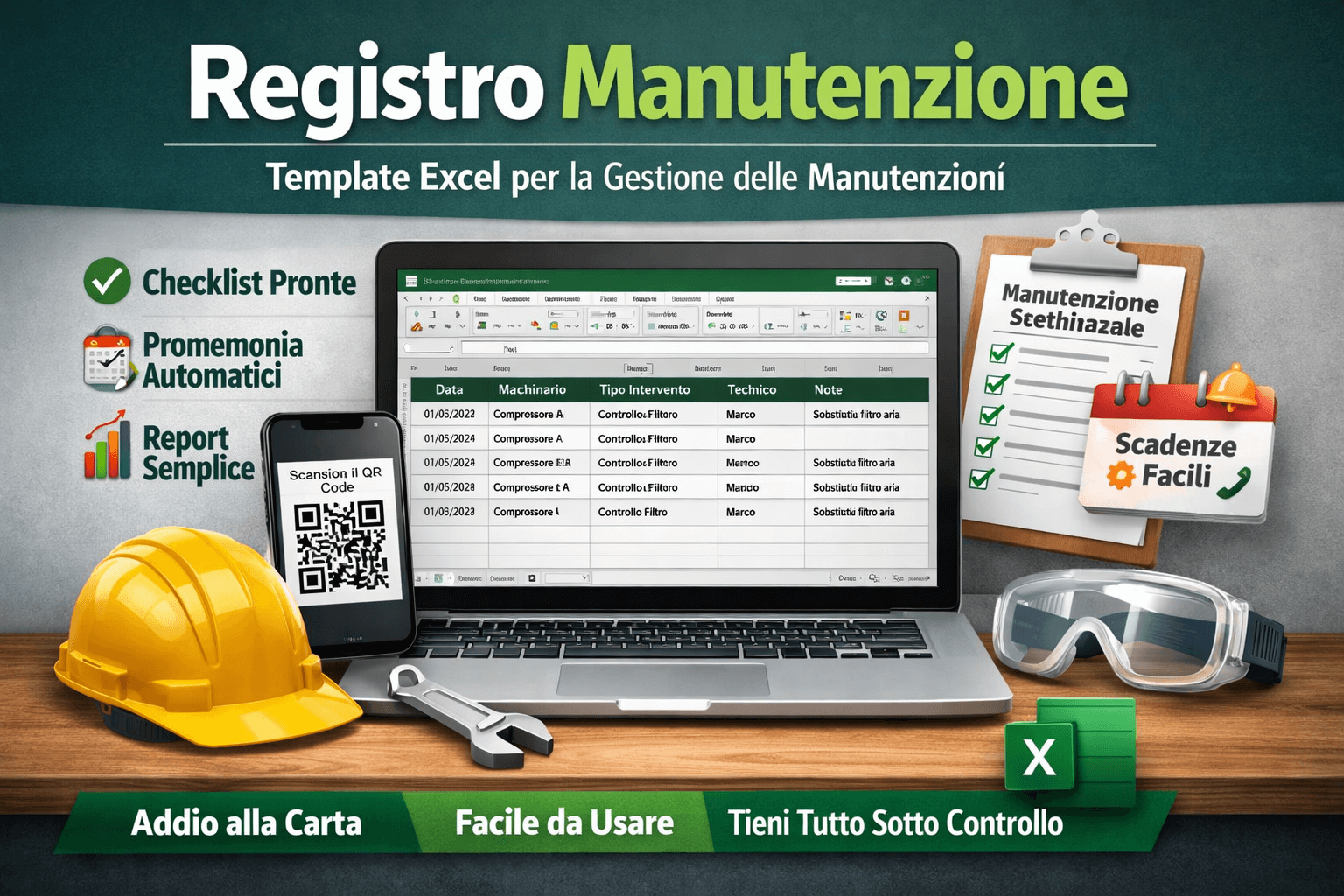 Template excel registro manutenzione industriale